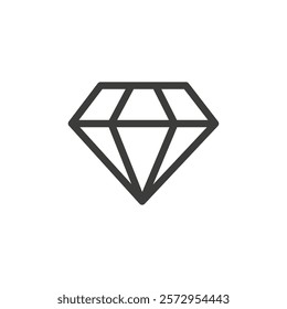 Diamond icon Simple outline vector logo