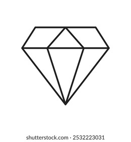 Diamond icon. simple thin line icon.