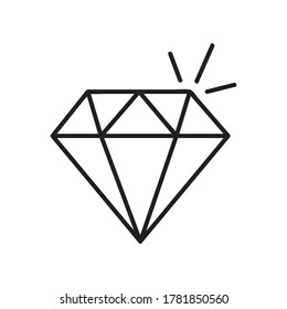 Diamond icon. Single high quality outline symbol of diamond for web design or mobile app. Thin line signs of education for design logo, visit card, etc. Outline logo of school.