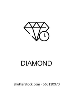 Diamond icon. Single high quality outline symbol for web design or mobile app. Thin line sign for design logo. Black outline pictogram on white background