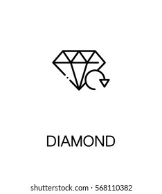 Diamond icon. Single high quality outline symbol for web design or mobile app. Thin line sign for design logo. Black outline pictogram on white background
