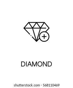 Diamond icon. Single high quality outline symbol for web design or mobile app. Thin line sign for design logo. Black outline pictogram on white background