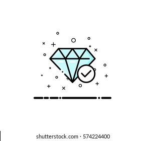 Diamond icon. Single high quality outline symbol for web design or mobile app. Thin line sign for design logo. Black outline pictogram on white background