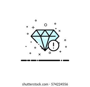 Diamond icon. Single high quality outline symbol for web design or mobile app. Thin line sign for design logo. Black outline pictogram on white background