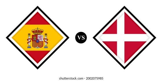 diamond icon. spain vs denmark. isolated on white background. vector illustration