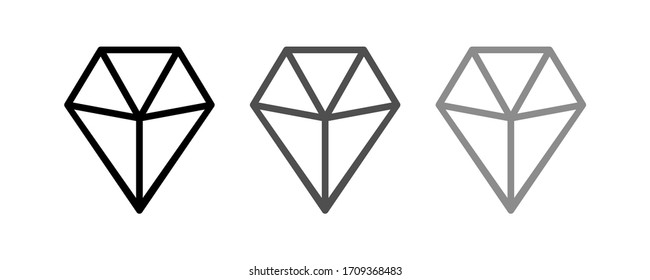 Diamond icon stock vector illustration flat design.