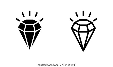Símbolo de ícone de diamante para aplicativos e sites. sinal e símbolo de pedras preciosas de diamante
