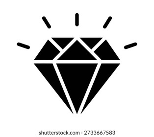 Símbolo de ícone de diamante para aplicativos e sites. sinal e símbolo de gemas de diamante. Brilhante Black Diamond Icon Animação no fundo branco