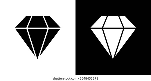 Colección de símbolo de icono de diamante. Vector plano ilustración de stock.