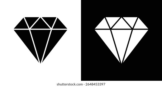 Diamond icon symbol collection. Flat vector stock illustration.
