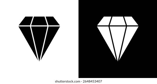Diamond icon symbol collection. Flat vector stock illustration.