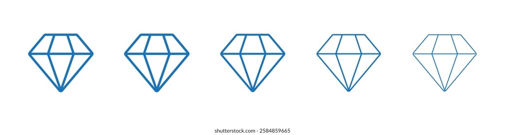 Diamond icon Symbol collection thin outline set