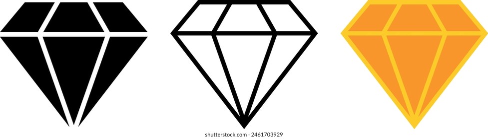 Diamond icon, Symbol in different style. Vector illustration