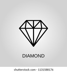 Diamond icon. Diamond symbol. Flat design. Stock - Vector illustration