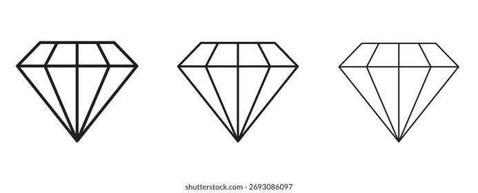 Diamond icon symbol. Linear style sign for mobile concept