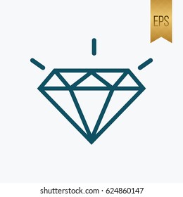 Diamond Icon Symbol Outline Flat