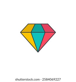 Diamond icon symbol vector illustration isolated on white background