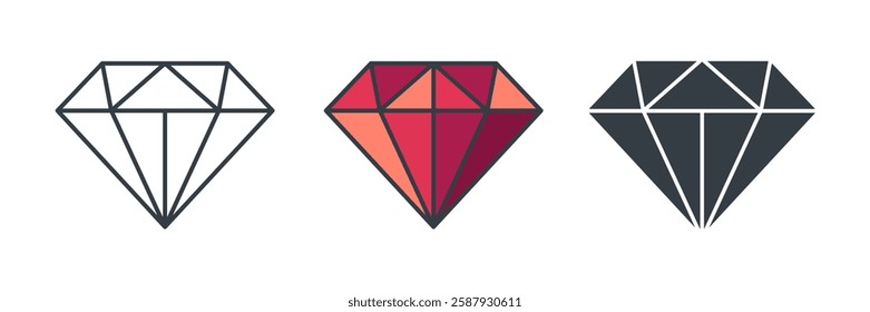 Diamond icon symbol vector illustration isolated on white background