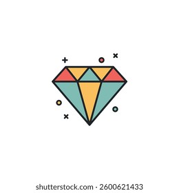 Diamond icon symbol vector illustration isolated on white background