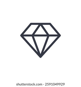 diamond icon symbol vector sign isolated on white background illustration for graphic and web design