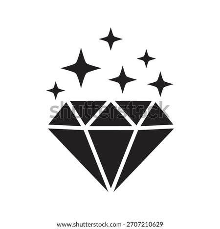 Diamond icon symbolizing luxury and value. Suitable for jewelry branding, precious stones, and high-end wedding themes.