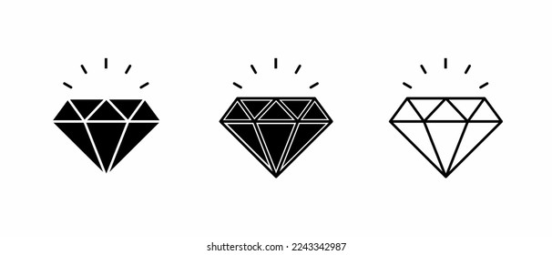 Plantilla de icono de diamante. Ilustración vectorial de material.