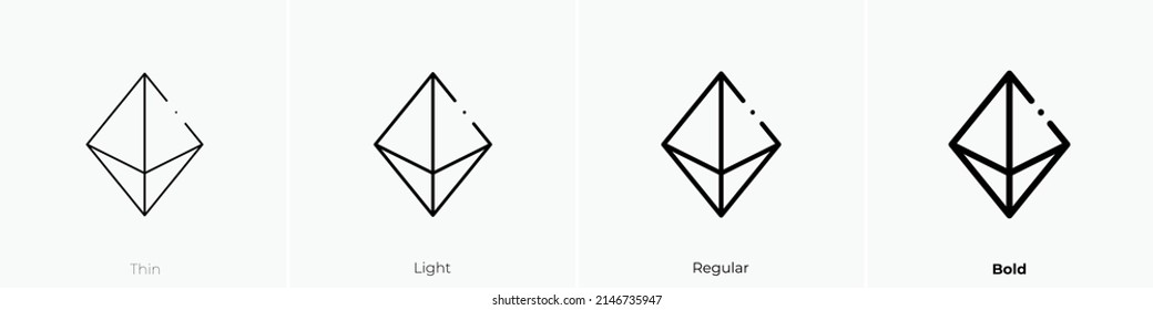 diamond icon. Thin, Light Regular And Bold style design isolated on white background