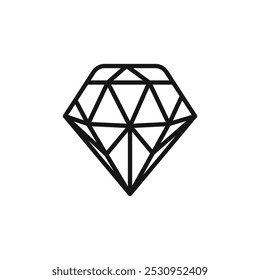 Diamond icon Thin line flat illustration