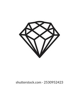 Icono de diamante Ilustración plana de línea delgada