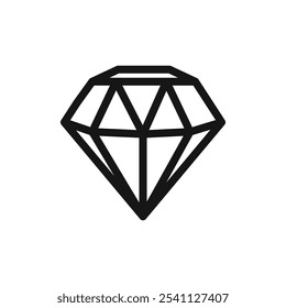 Diamant-Symbol Flache Linie, Abbildung