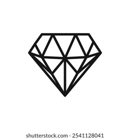 Icono de diamante Ilustración plana de línea delgada