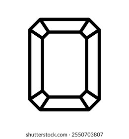 Diamond icon in thin line style vector illustration graphic design