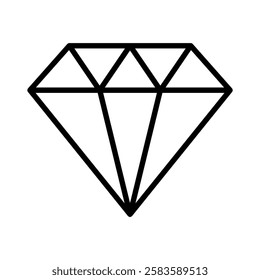 Diamond icon in thin line style