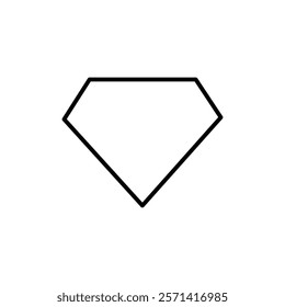 Diamond icon Thin line vector