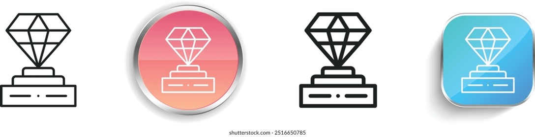 diamond icon. Thin Linear, Regular and Button Style Design Isolated On White Background