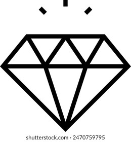 icono de diamante. Diseño de estilo lineal delgado aislado sobre fondo blanco