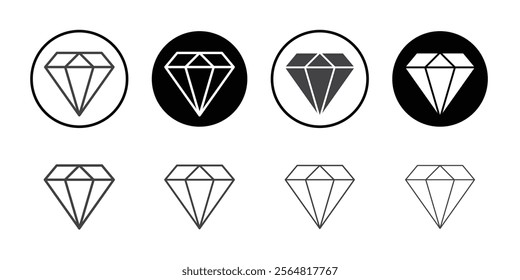 Diamond icon Thin outline art symbol