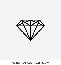 Icono de diamante en tres diferentes tamaños de trazo de línea.