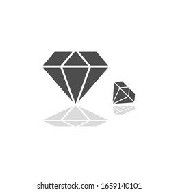 Icono de diamante en estilo plano moderno