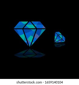 Diamond icon in trendy flat style
