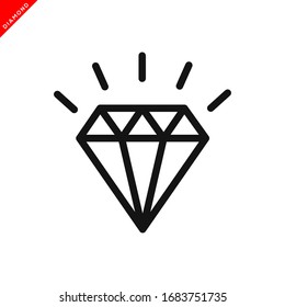 Diamantensymbol im trendigen Flachstil