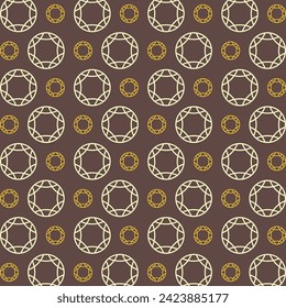 Diamond icon trendy multicolor repeating pattern vector illustration brown background