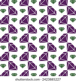 Diamond icon trendy multicolor repeating pattern beautiful illustration white background