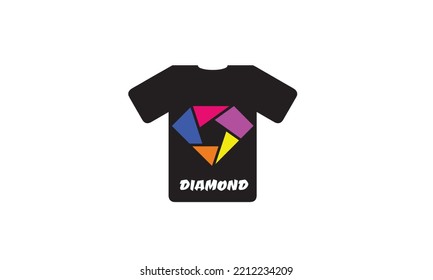 diamond icon t-shirt - vector design illustration, it can use for label, logo, sign, sticker for printing for the family t-shirt.