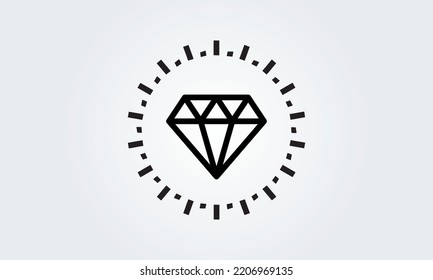 Diamant-Symbolwert. Symbol, Logo, Zeilenkarte, Vektorgrafik