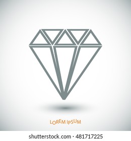 Diamond icon, vector best flat icon, EPS