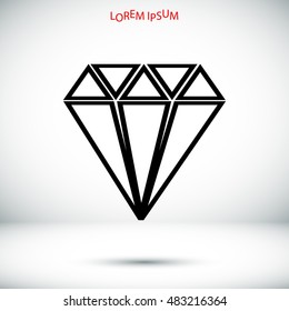 Diamond icon, vector best flat icon, EPS