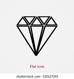 Diamond icon, vector best flat icon, EPS