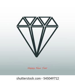 Diamond icon, vector best flat icon, EPS