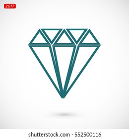 Diamond icon, vector best flat icon, EPS